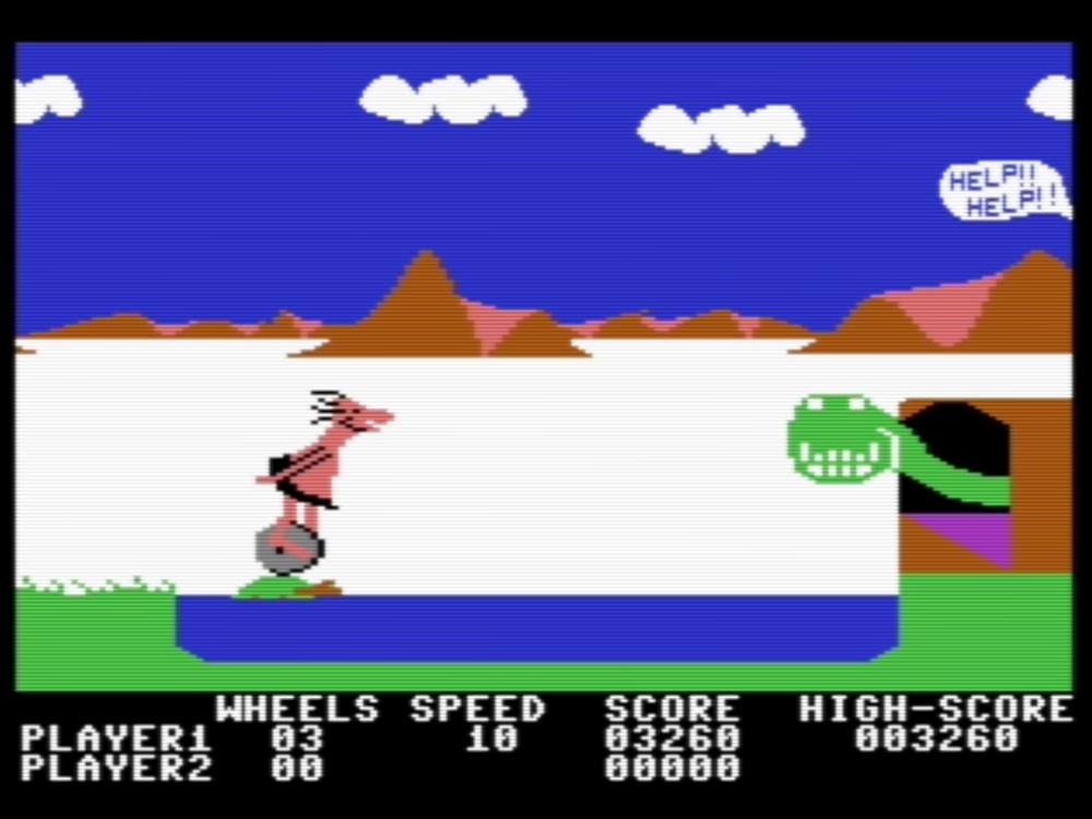 Gameplay of B.C.'s Quest for Tires for Commodore 64